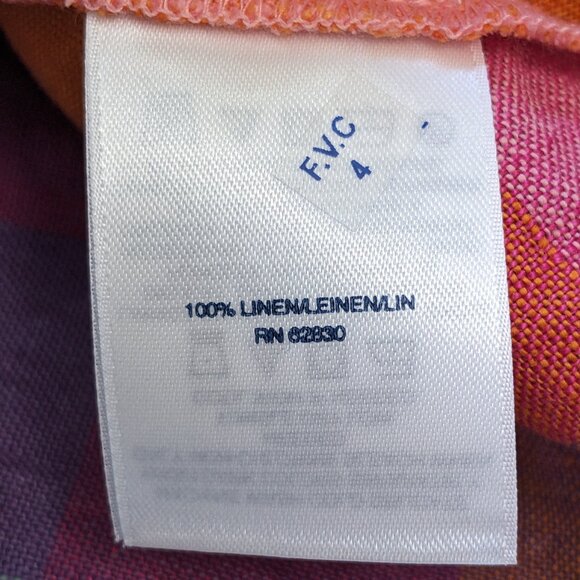 Lands' End Women’s Linen Dress‎ Plaid Multicolor Pocket Relaxed Fit XL Tall - Picture 8 of 13